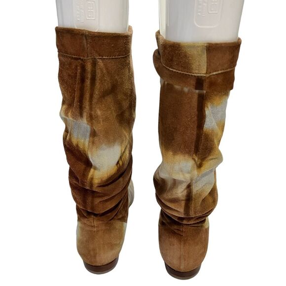 Brian Atwood Tie Dye Suede Women's Brown Ontario Batik Boots Size 6 - Picture 3 of 9